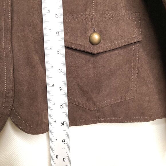 Sandro Womens XL Brown Velvet Blazer Lightweight Jacket Pockets - Picture 6 of 8